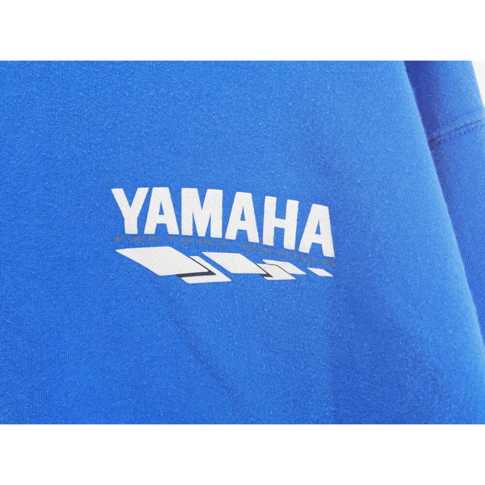 VTG 90s Yamaha Racing Crewneck Sweatshirt XL Blue Fruit of the Loom Made in USA - Picture 3 of 8